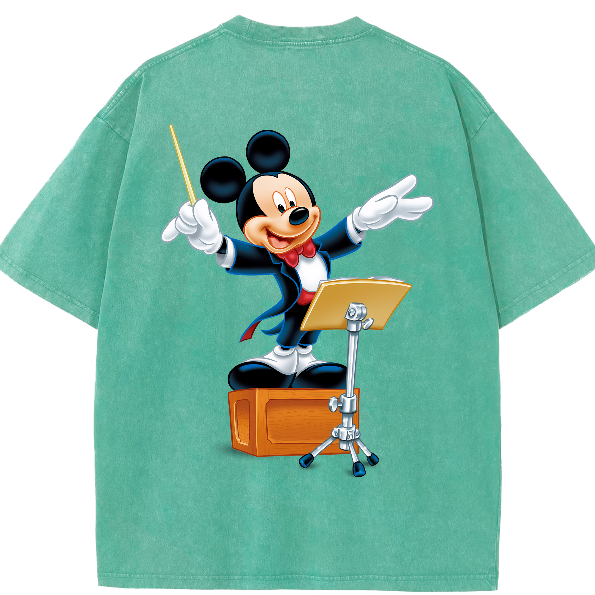 （画像用） ミッキーマウス Mickey Mouse 綿100% ヴィンテージ風 半袖Tシャツ（背面プリント）